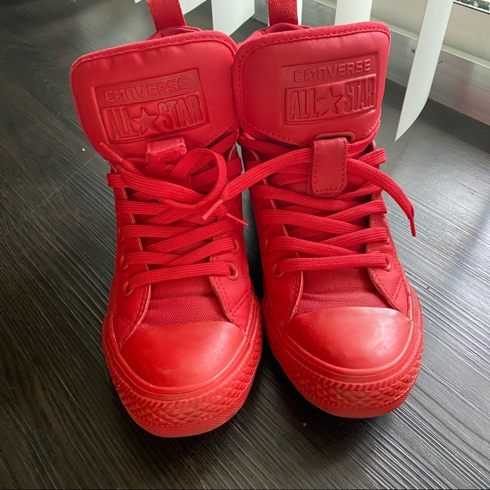 Red high top Converse